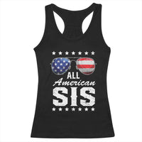 Funny All American Sis 4th Of July Racerback Tank Top Family Matching Sunglasses - Wonder Print Shop
