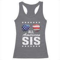 Funny All American Sis 4th Of July Racerback Tank Top Family Matching Sunglasses - Wonder Print Shop