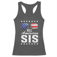 Funny All American Sis 4th Of July Racerback Tank Top Family Matching Sunglasses - Wonder Print Shop