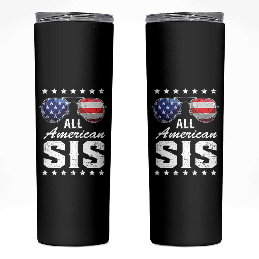 Funny All American Sis 4th Of July Skinny Tumbler Family Matching Sunglasses - Wonder Print Shop
