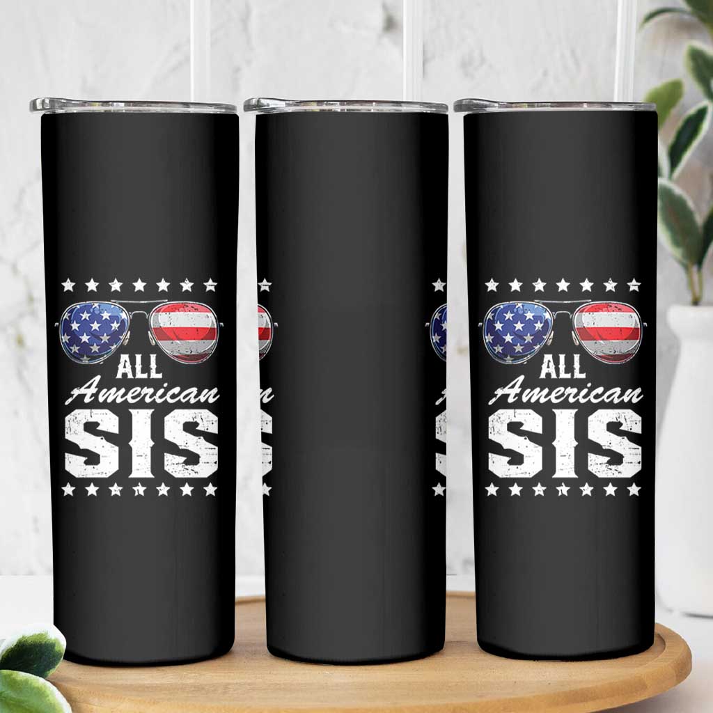Funny All American Sis 4th Of July Skinny Tumbler Family Matching Sunglasses - Wonder Print Shop