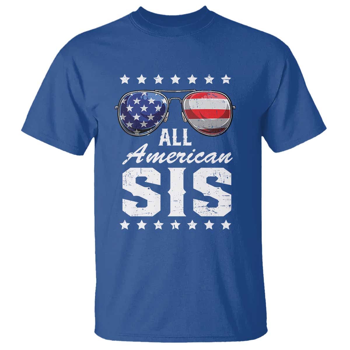 Funny All American Sis 4th Of July T Shirt Family Matching Sunglasses - Wonder Print Shop
