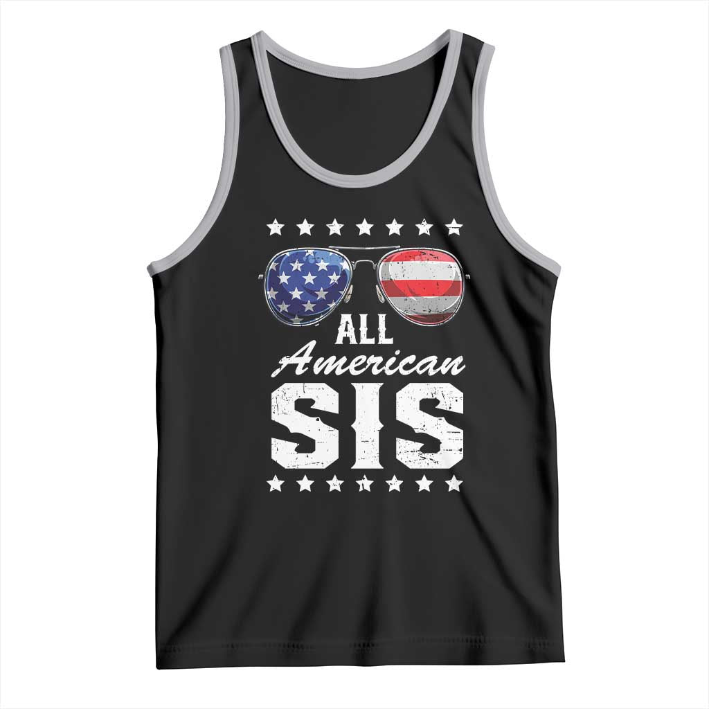 Funny All American Sis 4th Of July Tank Top Family Matching Sunglasses - Wonder Print Shop