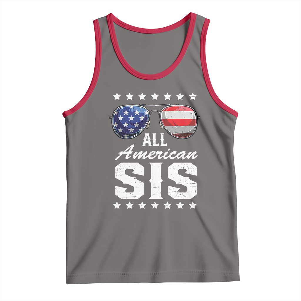 Funny All American Sis 4th Of July Tank Top Family Matching Sunglasses - Wonder Print Shop