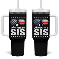 Funny All American Sis 4th Of July Tumbler With Handle Family Matching Sunglasses - Wonder Print Shop