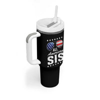 Funny All American Sis 4th Of July Tumbler With Handle Family Matching Sunglasses - Wonder Print Shop
