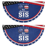 Funny All American Sis 4th Of July Patriotic Fan Flag Family Matching Sunglasses