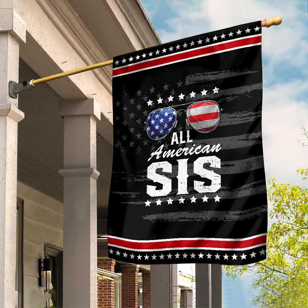 Funny All American Sis 4th Of July Garden Flag Family Matching Sunglasses