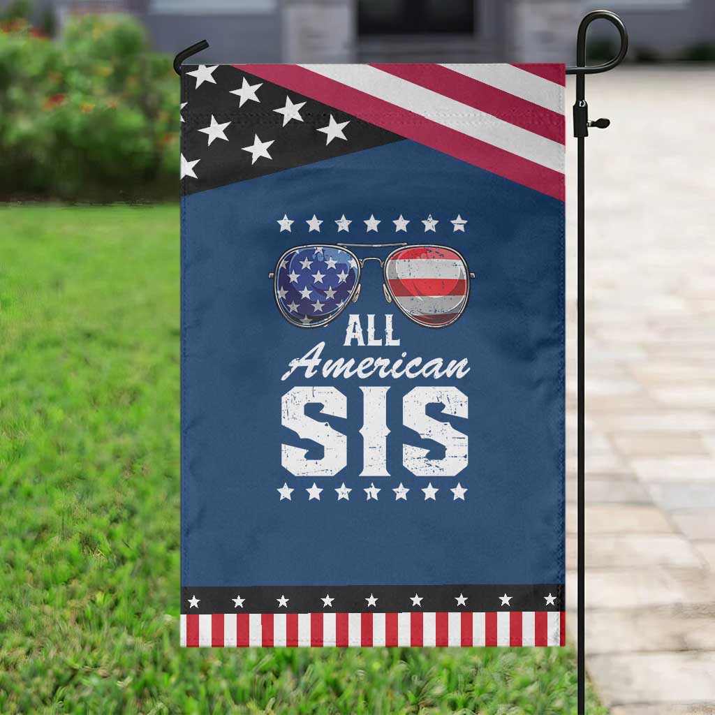 Funny All American Sis 4th Of July Garden Flag Family Matching Sunglasses