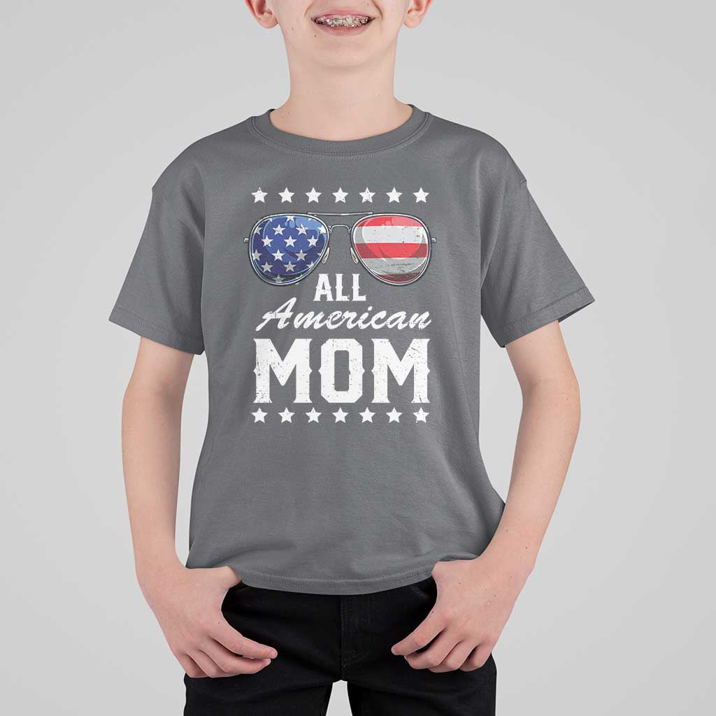 Funny All American Mom 4th Of July T Shirt For Kid Family Matching Sunglasses - Wonder Print Shop