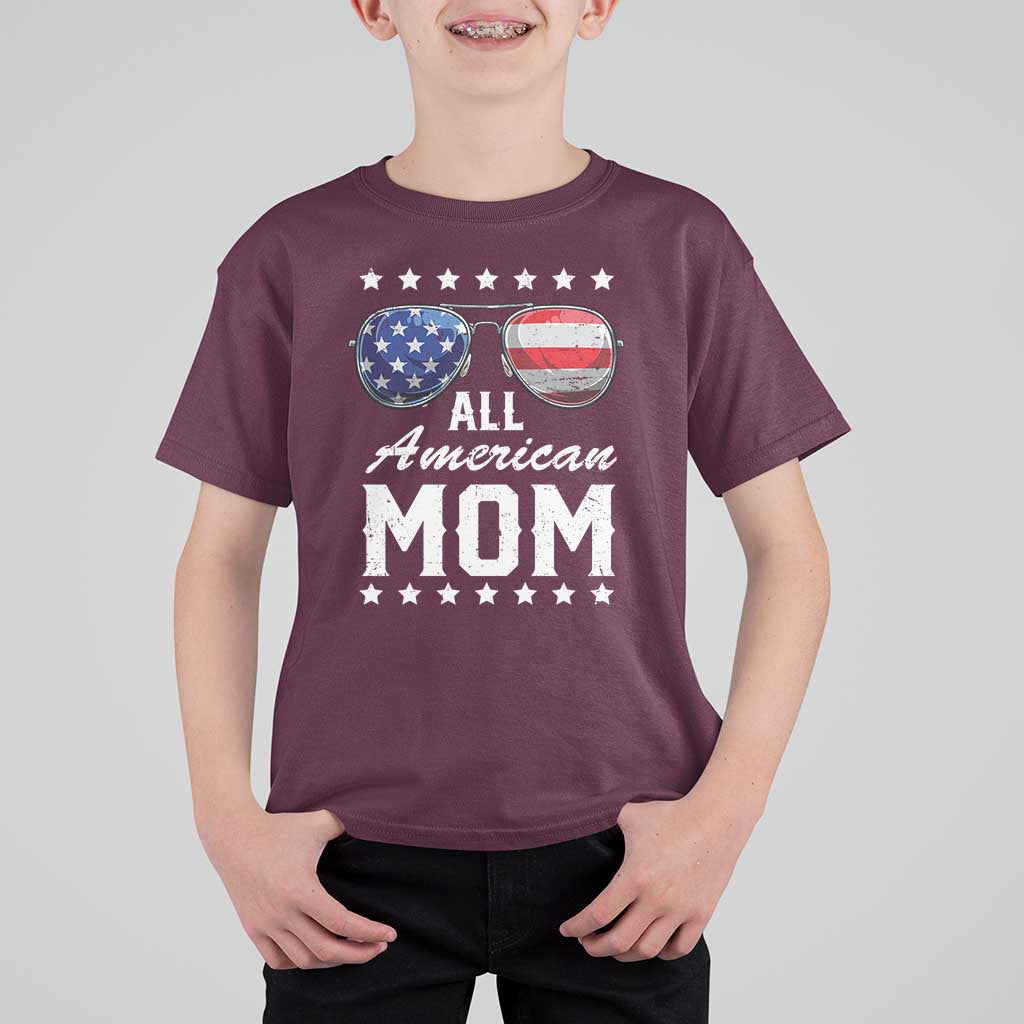 Funny All American Mom 4th Of July T Shirt For Kid Family Matching Sunglasses - Wonder Print Shop