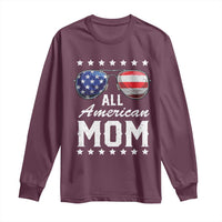 Funny All American Mom 4th Of July Long Sleeve Shirt Family Matching Sunglasses - Wonder Print Shop