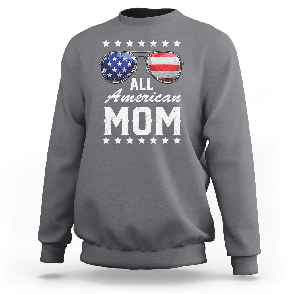 Funny All American Mom 4th Of July Sweatshirt Family Matching Sunglasses - Wonder Print Shop