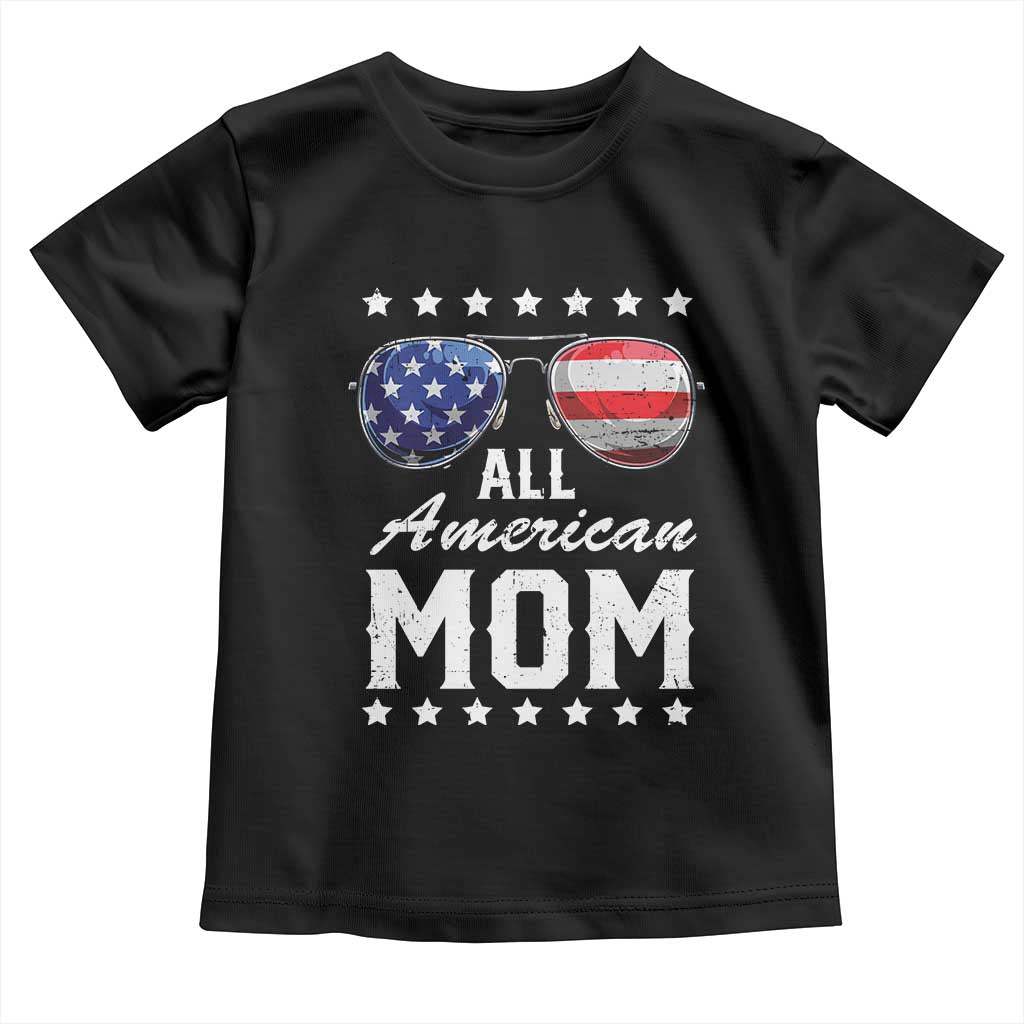 Funny All American Mom 4th Of July Toddler T Shirt Family Matching Sunglasses - Wonder Print Shop