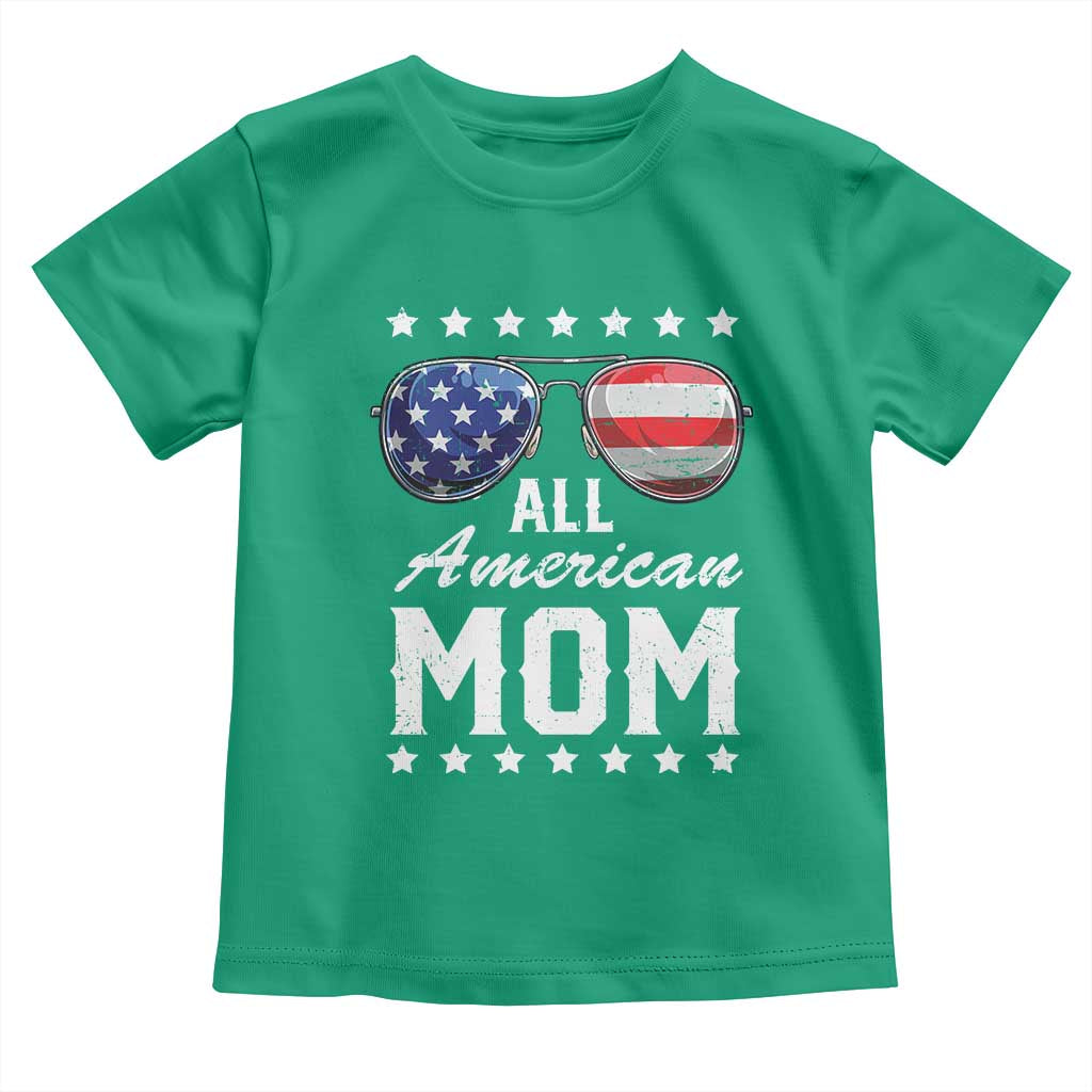 Funny All American Mom 4th Of July Toddler T Shirt Family Matching Sunglasses - Wonder Print Shop