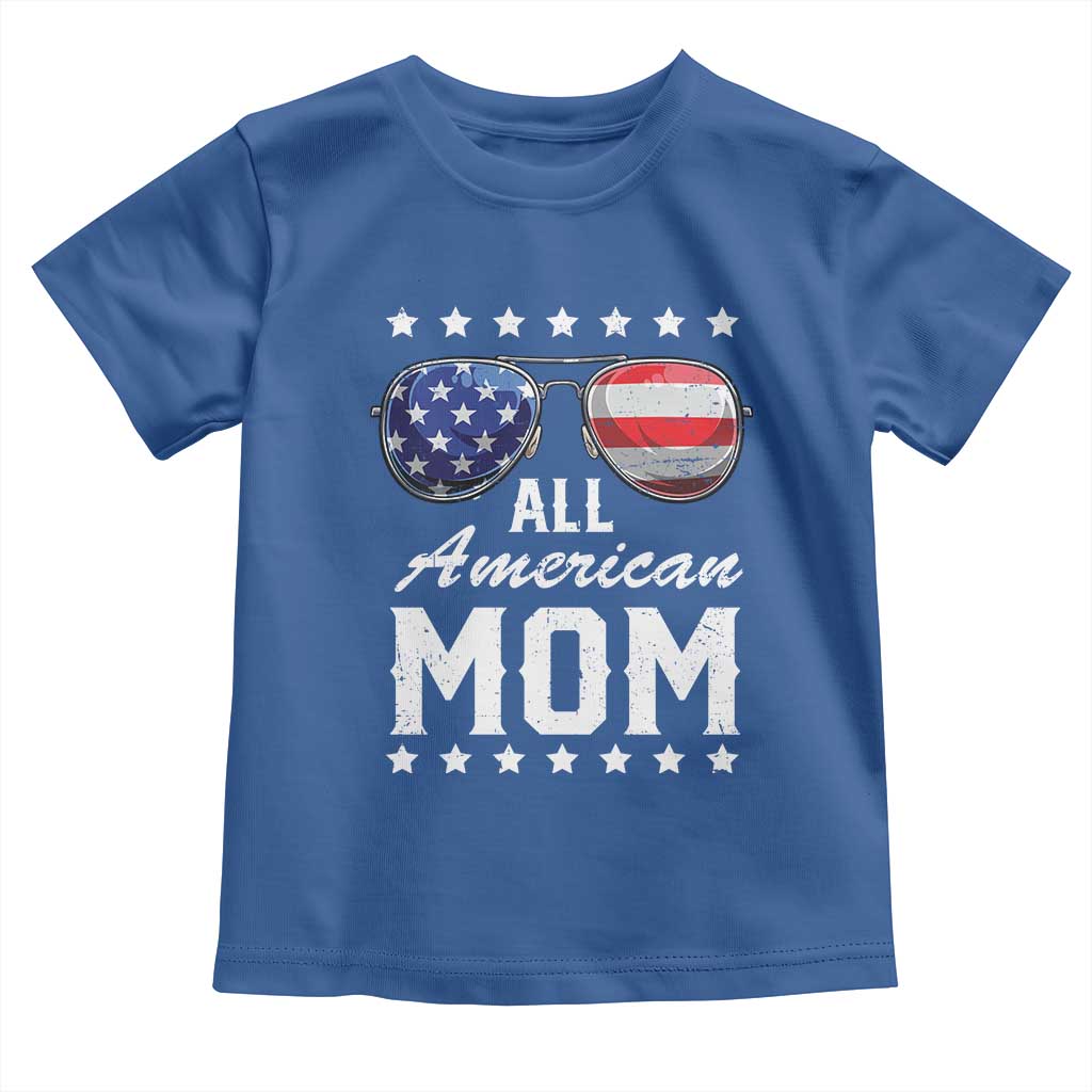 Funny All American Mom 4th Of July Toddler T Shirt Family Matching Sunglasses - Wonder Print Shop