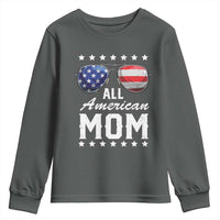 Funny All American Mom 4th Of July Youth Sweatshirt Family Matching Sunglasses - Wonder Print Shop