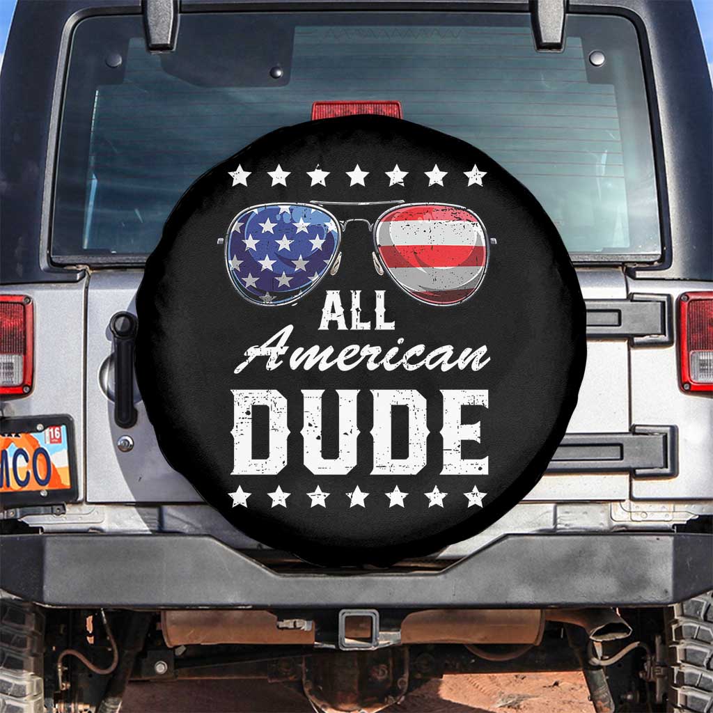 Funny All American Dude 4th Of July Spare Tire Cover Family Matching Sunglasses - Wonder Print Shop