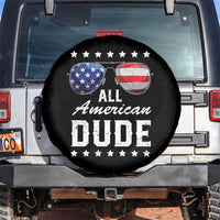 Funny All American Dude 4th Of July Spare Tire Cover Family Matching Sunglasses - Wonder Print Shop