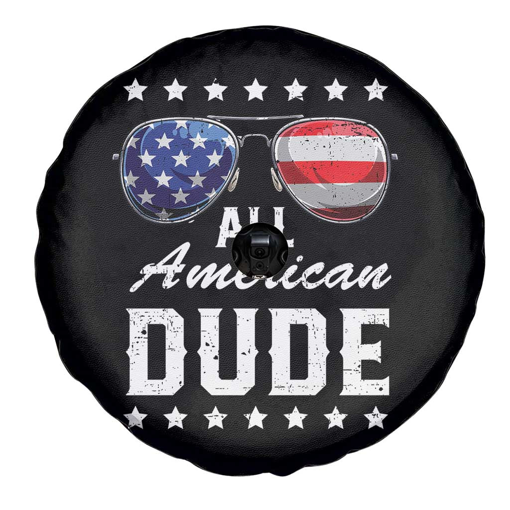 Funny All American Dude 4th Of July Spare Tire Cover Family Matching Sunglasses - Wonder Print Shop