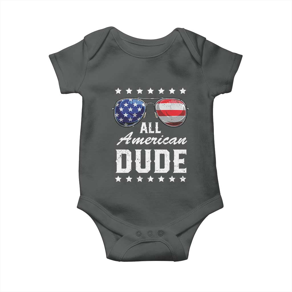 Funny All American Dude 4th Of July Baby Onesie Family Matching Sunglasses - Wonder Print Shop