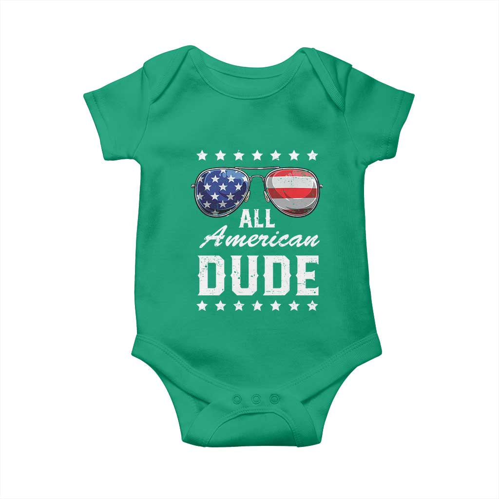 Funny All American Dude 4th Of July Baby Onesie Family Matching Sunglasses - Wonder Print Shop