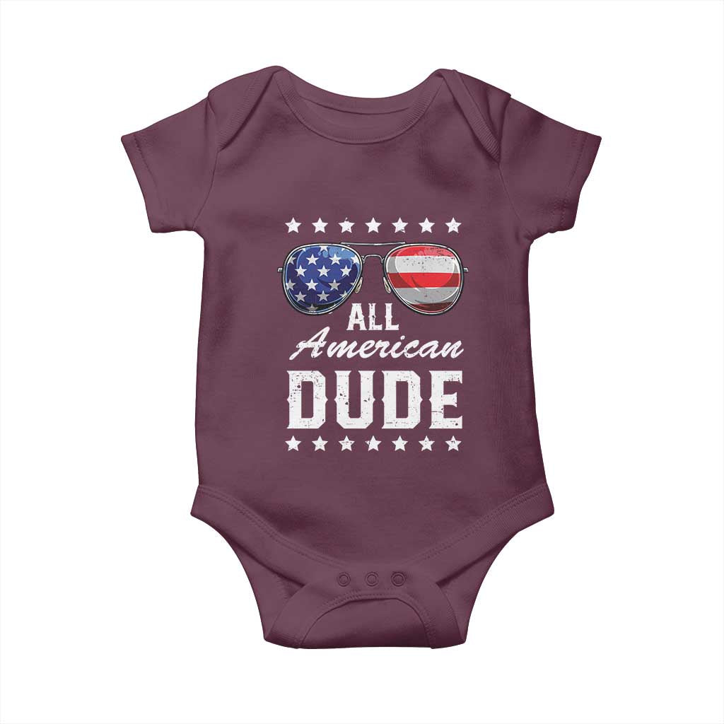 Funny All American Dude 4th Of July Baby Onesie Family Matching Sunglasses - Wonder Print Shop