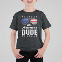 Funny All American Dude 4th Of July T Shirt For Kid Family Matching Sunglasses - Wonder Print Shop