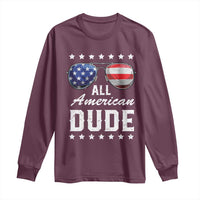 Funny All American Dude 4th Of July Long Sleeve Shirt Family Matching Sunglasses - Wonder Print Shop