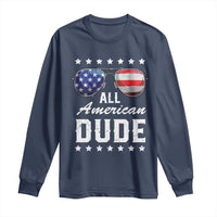 Funny All American Dude 4th Of July Long Sleeve Shirt Family Matching Sunglasses - Wonder Print Shop