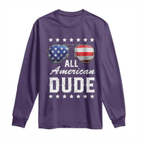Funny All American Dude 4th Of July Long Sleeve Shirt Family Matching Sunglasses - Wonder Print Shop