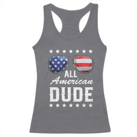 Funny All American Dude 4th Of July Racerback Tank Top Family Matching Sunglasses - Wonder Print Shop