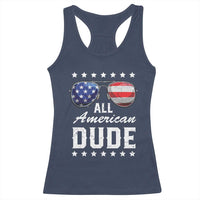 Funny All American Dude 4th Of July Racerback Tank Top Family Matching Sunglasses - Wonder Print Shop