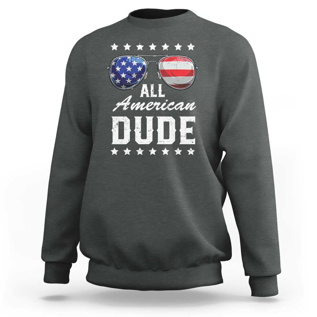 Funny All American Dude 4th Of July Sweatshirt Family Matching Sunglasses - Wonder Print Shop