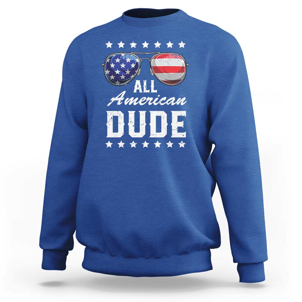 Funny All American Dude 4th Of July Sweatshirt Family Matching Sunglasses - Wonder Print Shop