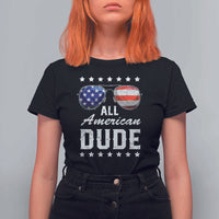 Funny All American Dude 4th Of July T Shirt For Women Family Matching Sunglasses - Wonder Print Shop