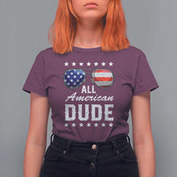 Funny All American Dude 4th Of July T Shirt For Women Family Matching Sunglasses - Wonder Print Shop