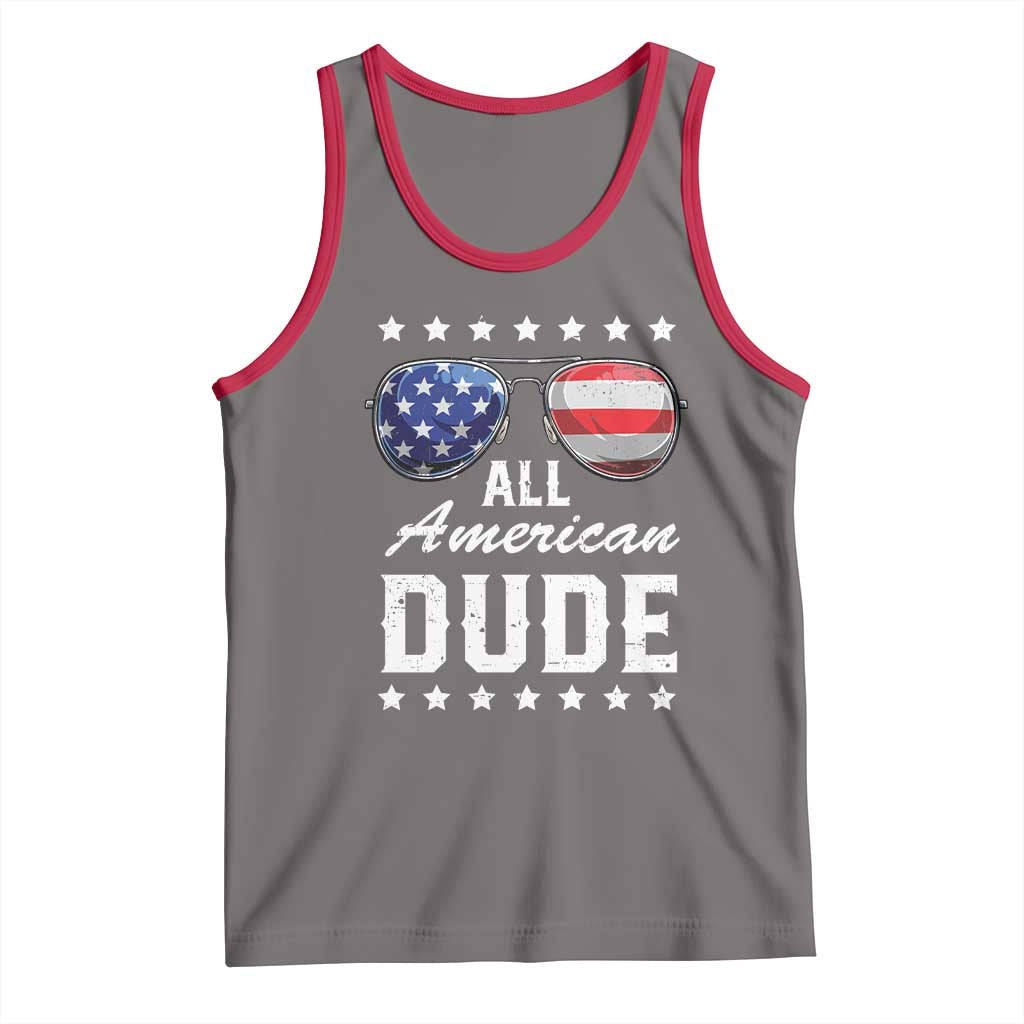 Funny All American Dude 4th Of July Tank Top Family Matching Sunglasses - Wonder Print Shop