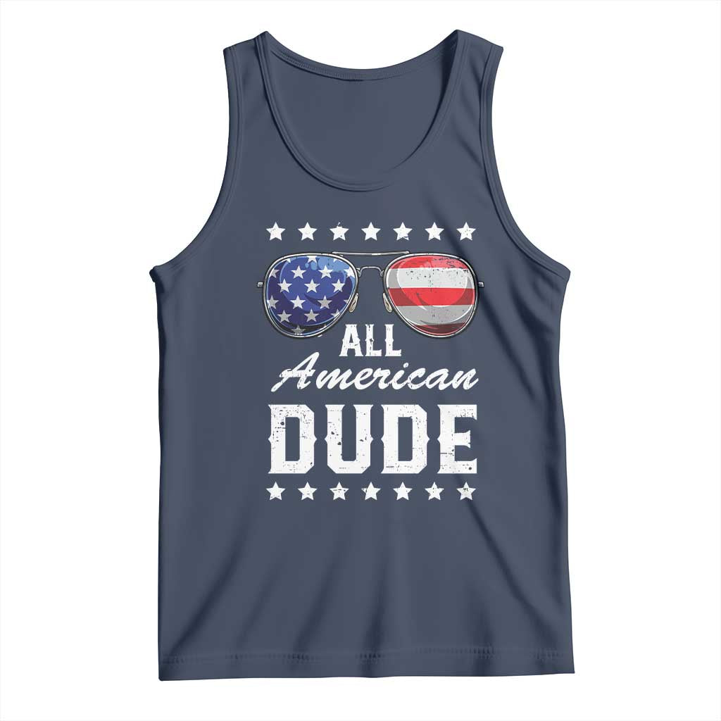 Funny All American Dude 4th Of July Tank Top Family Matching Sunglasses - Wonder Print Shop