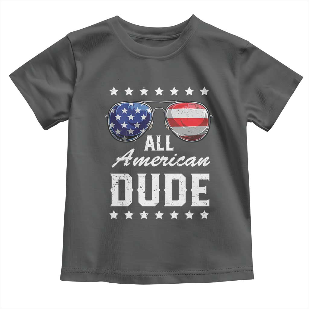 Funny All American Dude 4th Of July Toddler T Shirt Family Matching Sunglasses - Wonder Print Shop