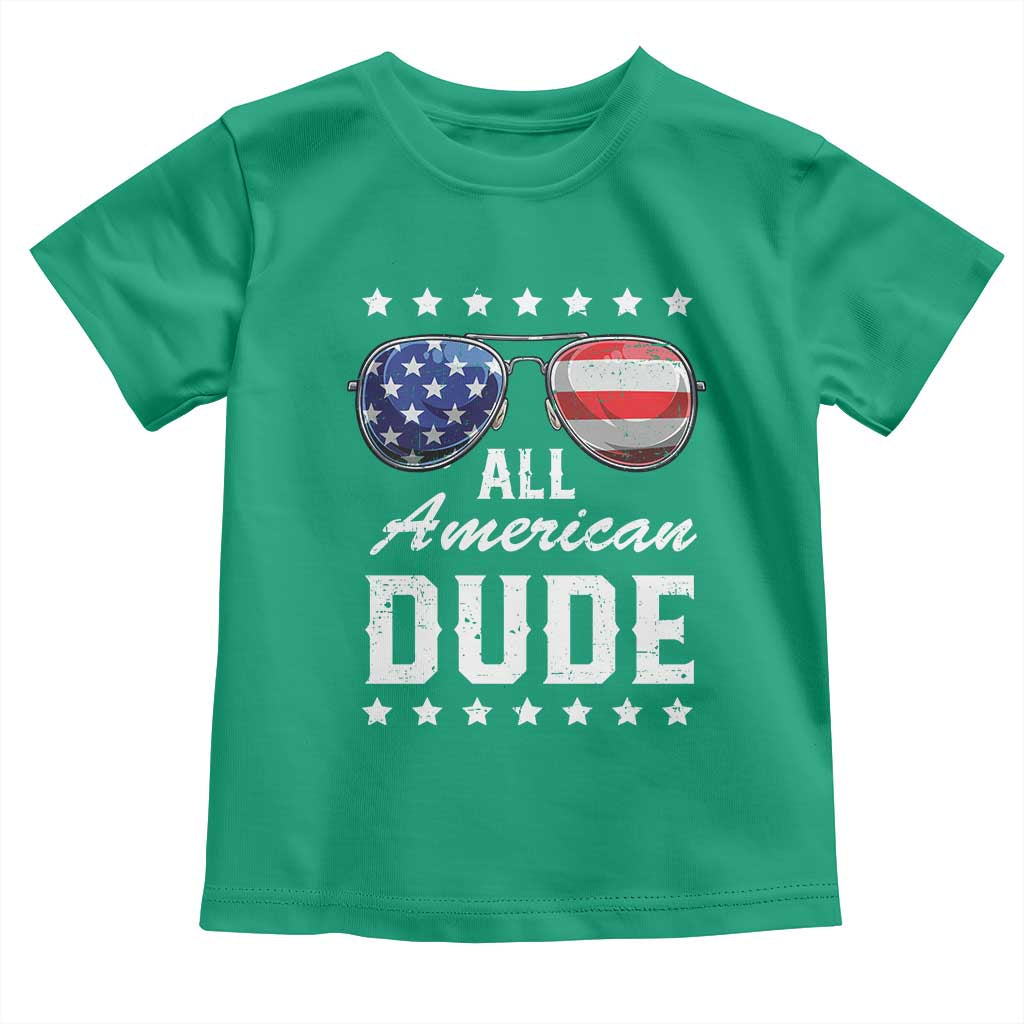 Funny All American Dude 4th Of July Toddler T Shirt Family Matching Sunglasses - Wonder Print Shop