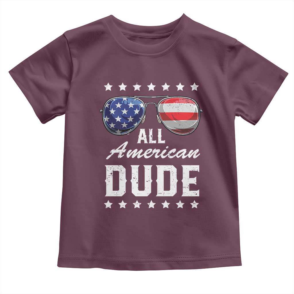 Funny All American Dude 4th Of July Toddler T Shirt Family Matching Sunglasses - Wonder Print Shop