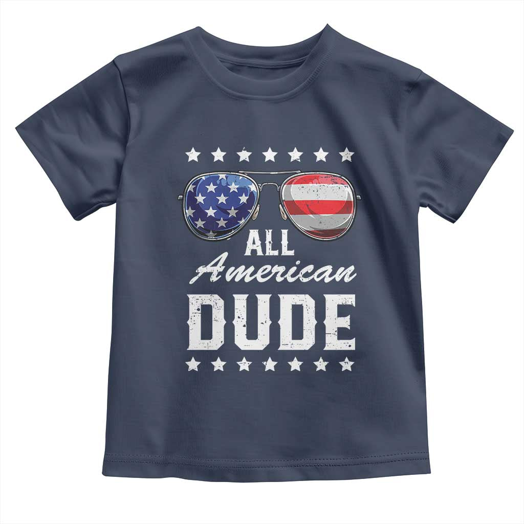 Funny All American Dude 4th Of July Toddler T Shirt Family Matching Sunglasses - Wonder Print Shop