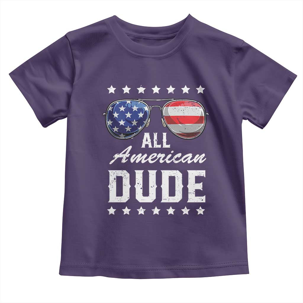 Funny All American Dude 4th Of July Toddler T Shirt Family Matching Sunglasses - Wonder Print Shop