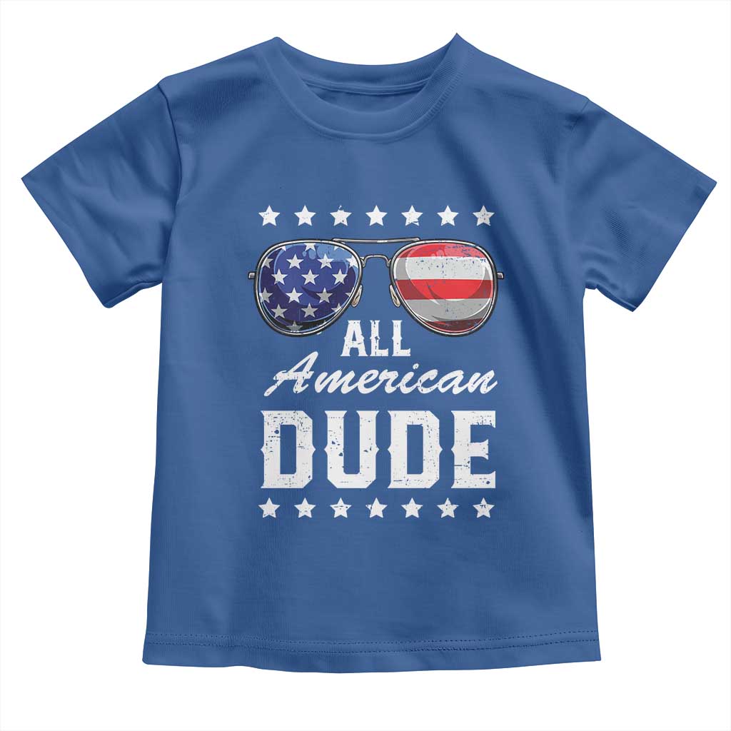 Funny All American Dude 4th Of July Toddler T Shirt Family Matching Sunglasses - Wonder Print Shop