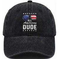 Funny All American Dude 4th Of July Washed Cotton Baseball Cap Family Matching Sunglasses