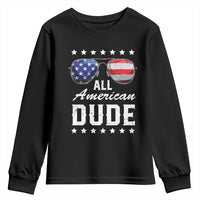 Funny All American Dude 4th Of July Youth Sweatshirt Family Matching Sunglasses - Wonder Print Shop