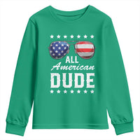 Funny All American Dude 4th Of July Youth Sweatshirt Family Matching Sunglasses - Wonder Print Shop