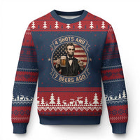 Abraham Lincoln 4 Shots and 7 Beers Ago Beer Drinking Ugly Christmas Sweater