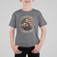 Abraham Lincoln 4 Shots and 7 Beers Ago Beer Drinking T Shirt For Kid
